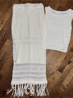 Lost + Wander White Knit Tank Dress